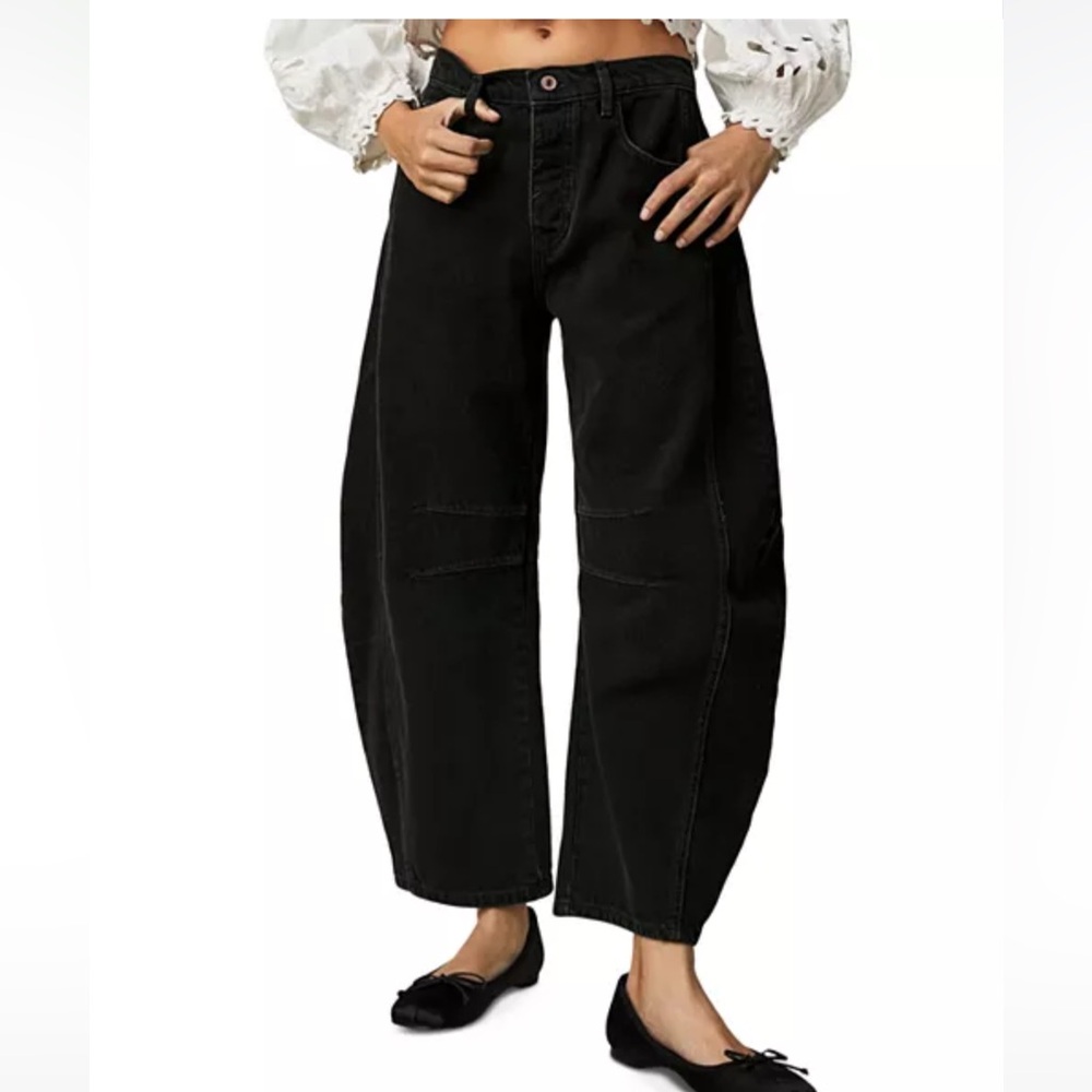 Free People Good Luck Mid Rise Barrel Jeans